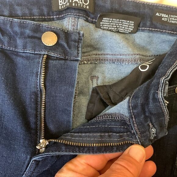 Buffalo David Bitton Women's ALYSSA, Navy Straight Leg Jeans, size 4 - Picture 7 of 13